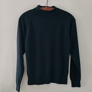 Vintage navy blue mock neck sweater